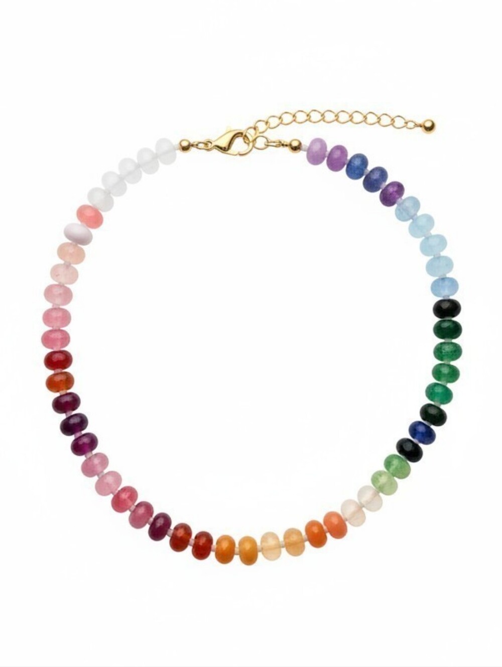 🌈▪️Piper-k ▪️Multicolor Beaded Genuine/Glass Stones 16in Necklace